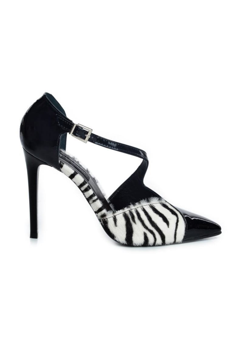 Pantofi stiletto piele naturala Negru Paloma