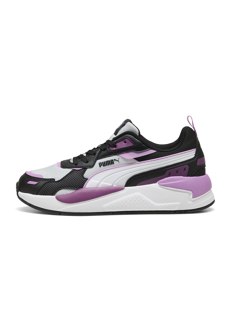 Pantofi sport X-Ray 3 de plasa cu insertii de piele ecologica - Negru/Alb murdar/Liliac prafuit