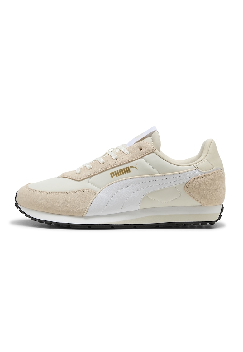 Pantofi sport St Miler de plasa cu garnituri de piele intoarsa - Alb optic/Bej deschis