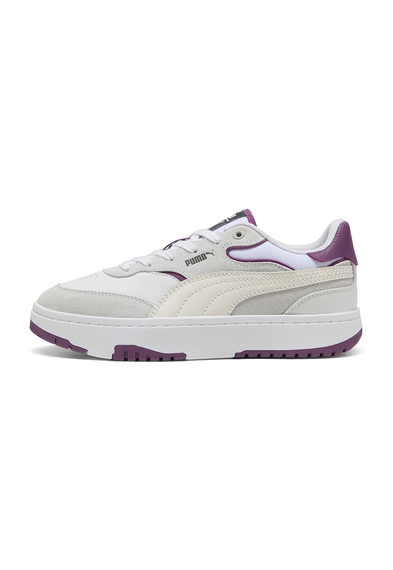 Pantofi sport Cali Sylva de piele cu garnituri de piele intoarsa - Violet tyrian/Alb murdar