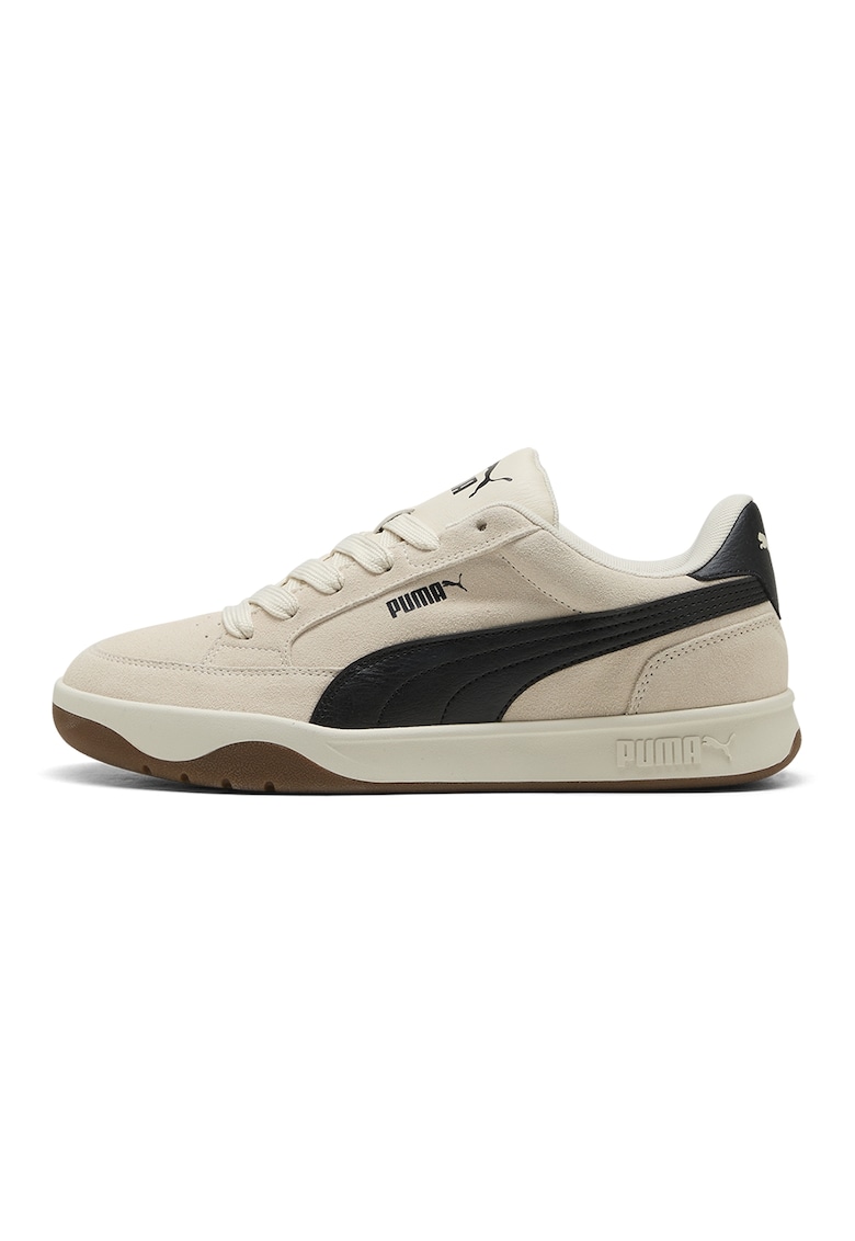Pantofi sport Park LT din piele intoarsa cu logo contrastant - Negru/Caramel/Bej deschis