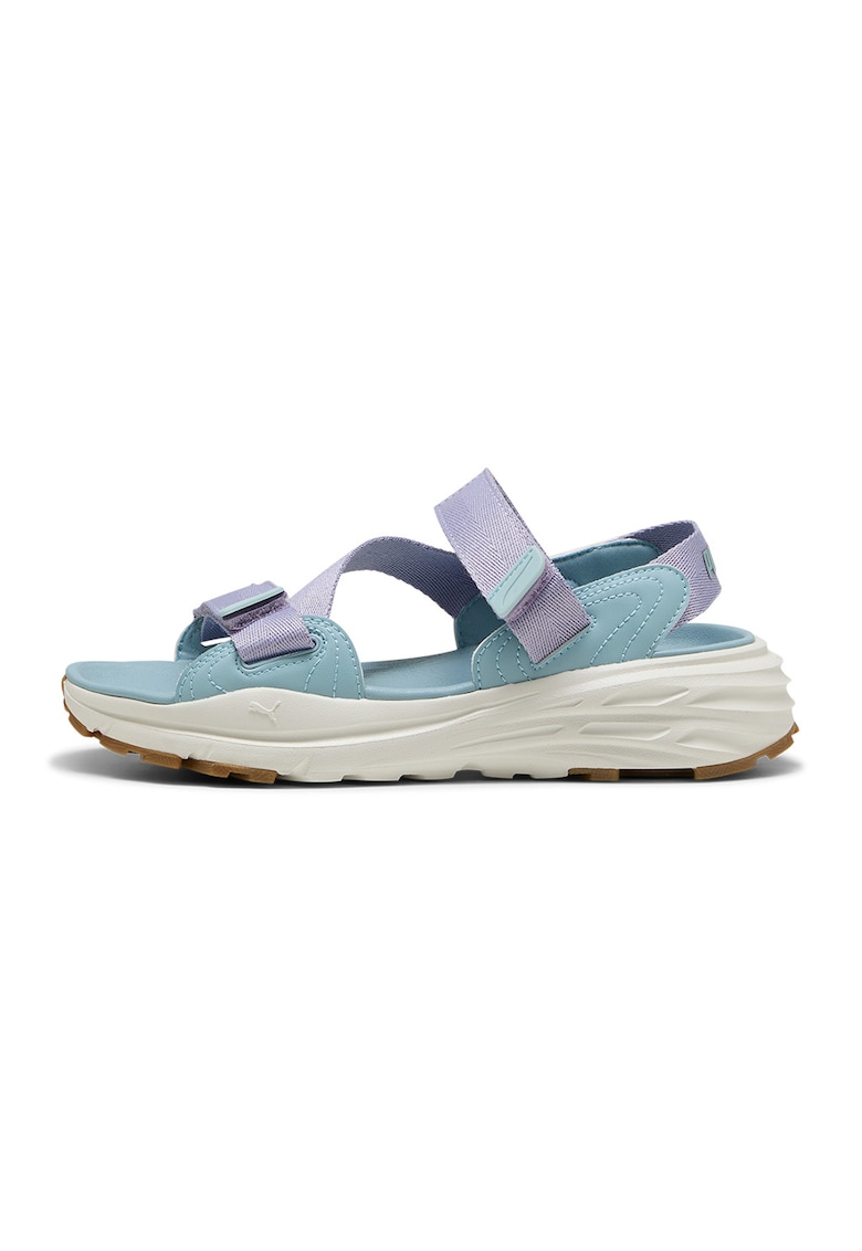 Sandale wedge cu velcro Hypnotic - Albastru lavanda/Lila
