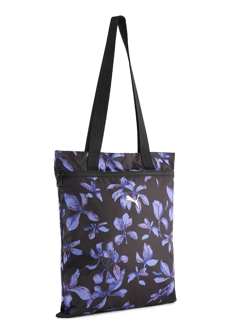 Geanta tote cu model POP - Negru - Albastru lavanda - Roz somon
