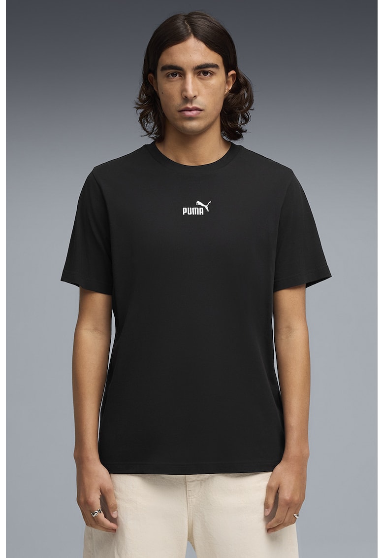 Tricou din bumbac cu detaliu logo Essentials - Negru/Gri antracit/Transparent