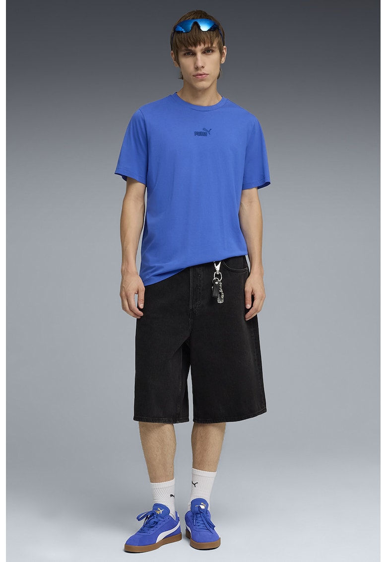 Tricou din bumbac cu detaliu logo Essentials - Albastru lavanda/Albastru indigo