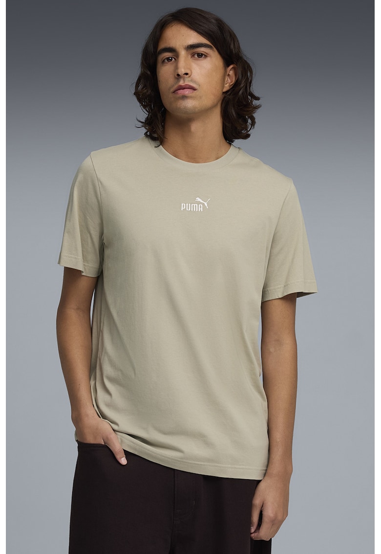 Tricou din bumbac cu detaliu logo Essentials - Bej/Maro nisip/Maro camel