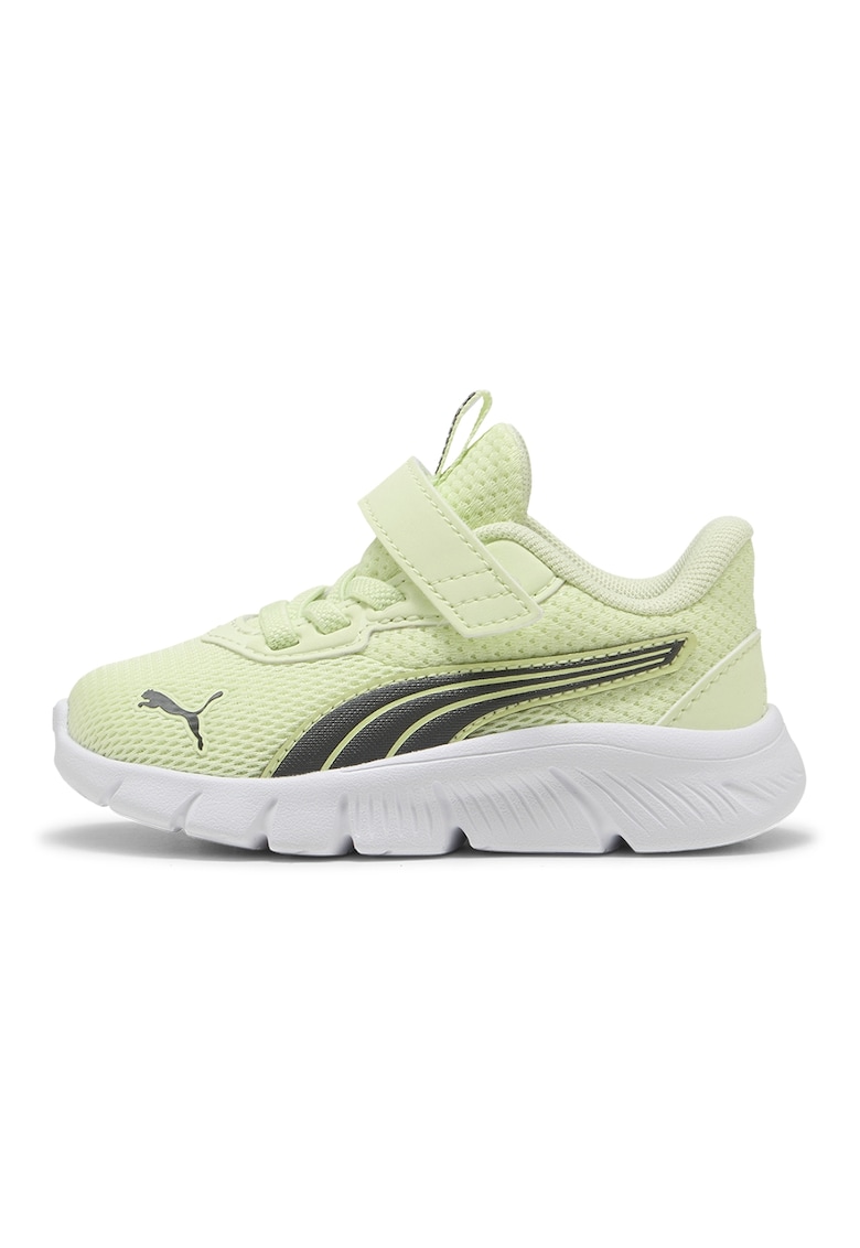 Pantofi sport FlexFocus Modern usori de plasa cu sireturi elastice - Gri antracit/Verde fistic