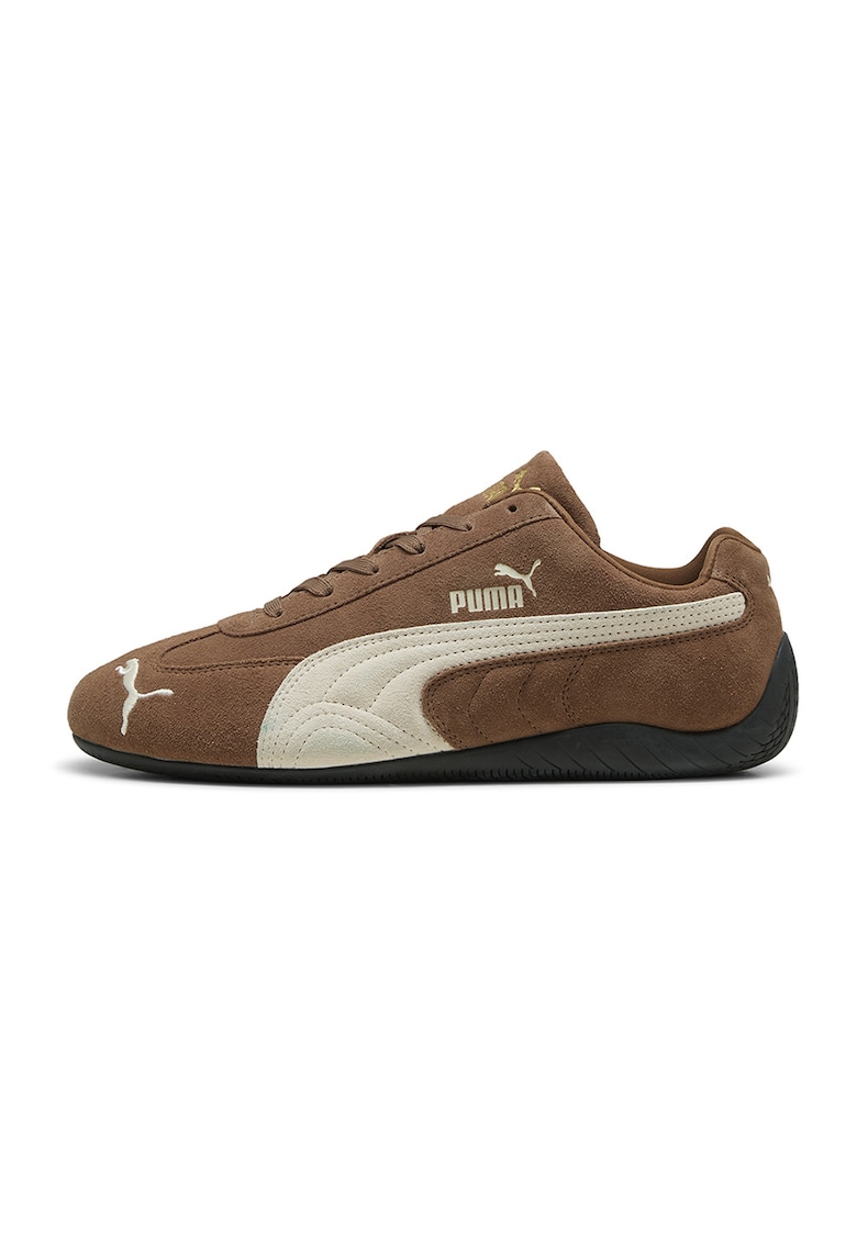 Pantofi sport Speedcat din piele intoarsa - Alb fildes/Maro