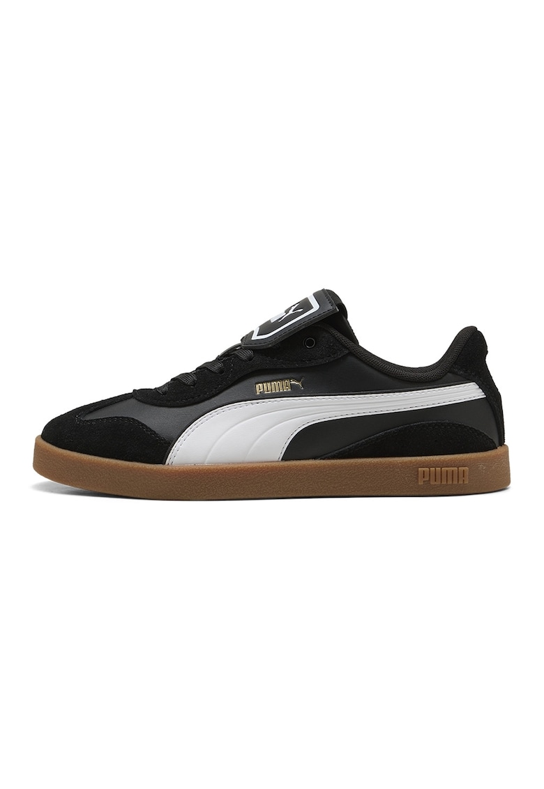 Pantofi sport Club Azura de piele ecologica cu garnituri de piele intoarsa - Negru/Alb optic/Gri inchis