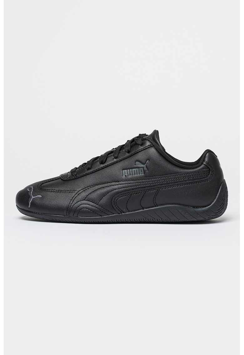 Pantofi sport din piele Speedcat Full cu imprimeu logo - Negru