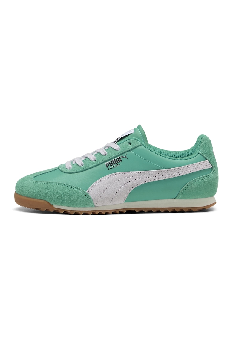 Pantofi sport Arizona cu detalii de piele intoarsa - Gri deschis/Verde deschis