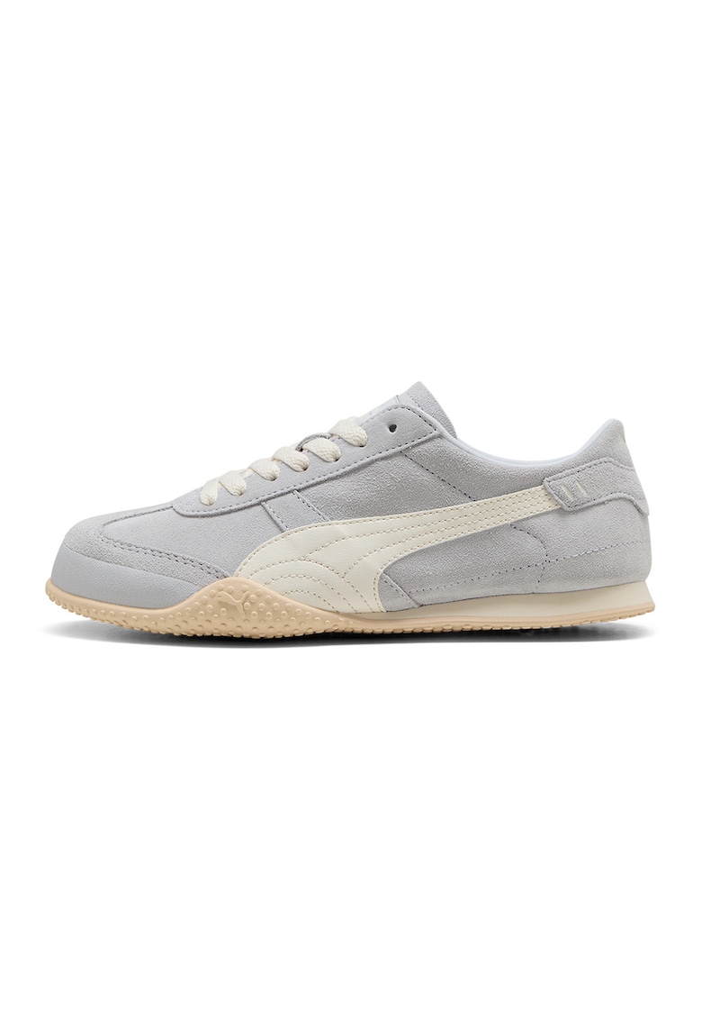 Pantofi sport Bella din piele intoarsa - Gri deschis/Alb murdar