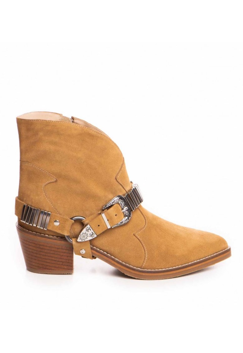 Ciocate dama Piele Naturala Bej Metal Bronx