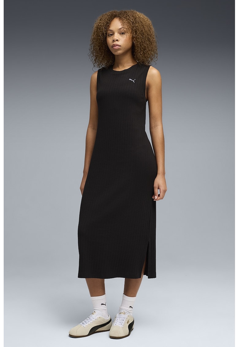 Rochie-top striata Her - Negru