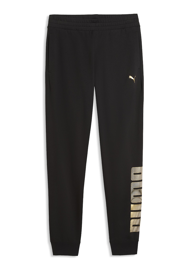 Pantaloni de trening cu talie elastoca Essentials - Negru