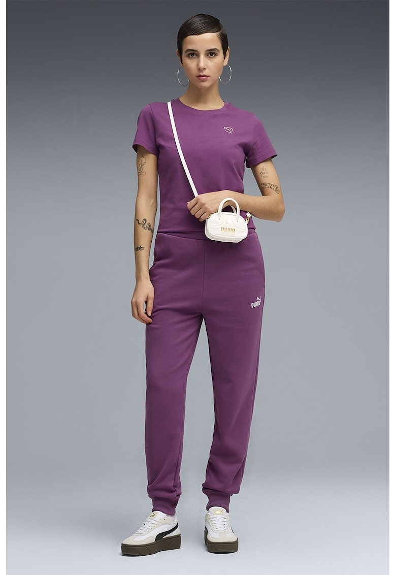Pantaloni de trening cu detaliu logo Essential - Roz fandango