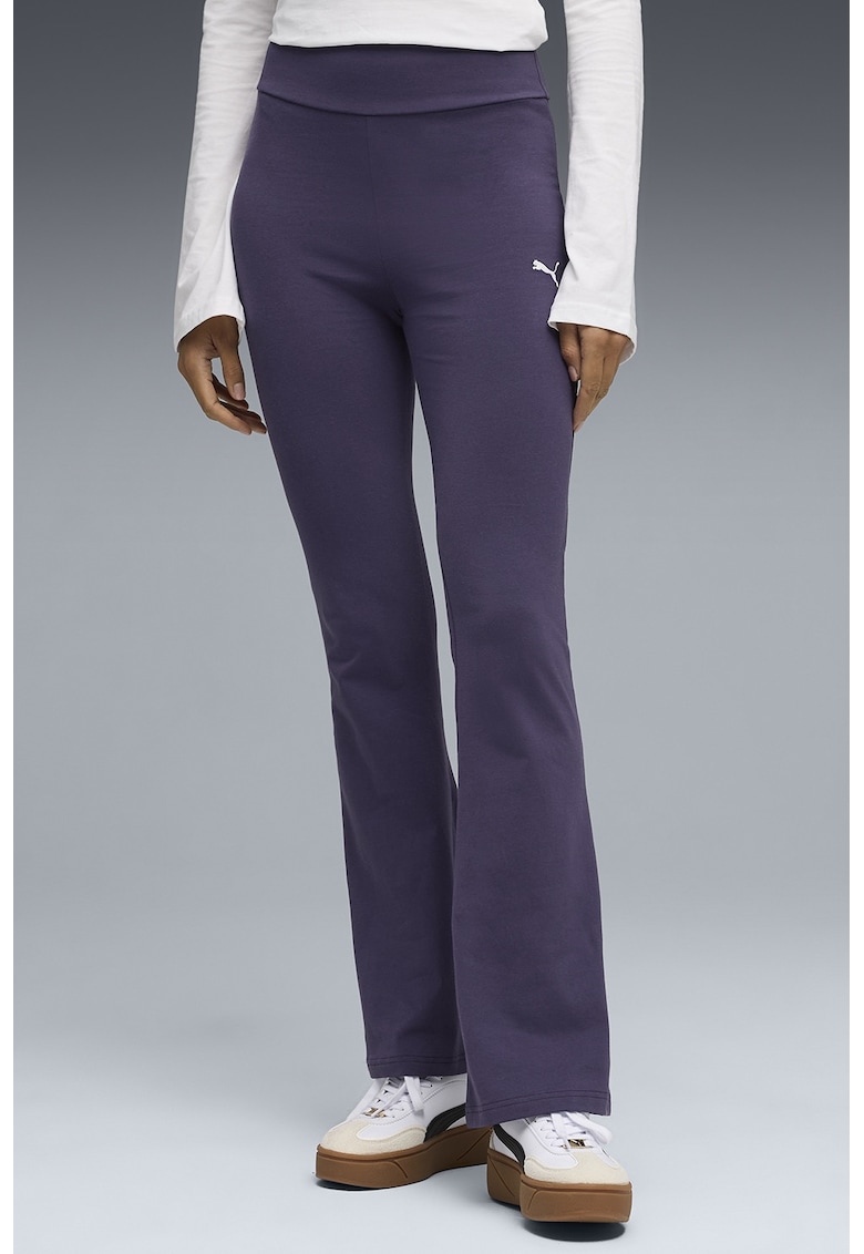 Colanti evazati cu talie inalta Essentials - Violet aubergine