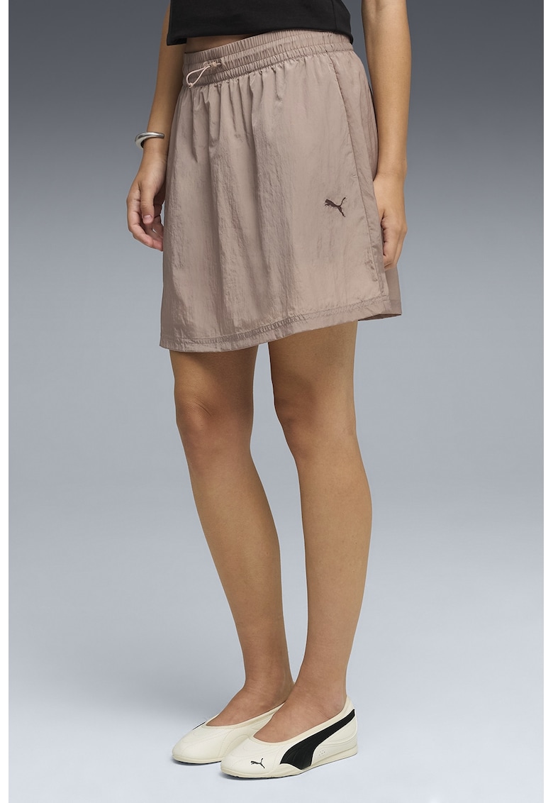 Fusta-pantalon scurta cu buzunare Her - Roz prafuit