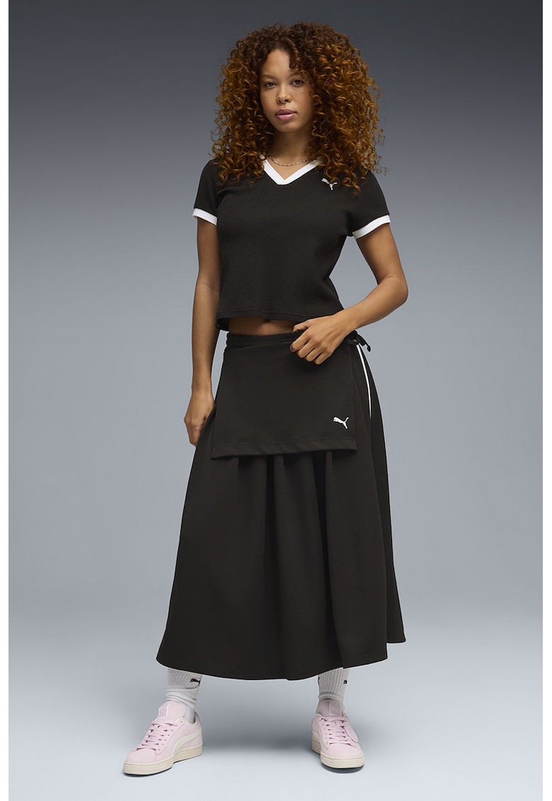 Tricou polo slim fit Wardrobe Essentials - Negru