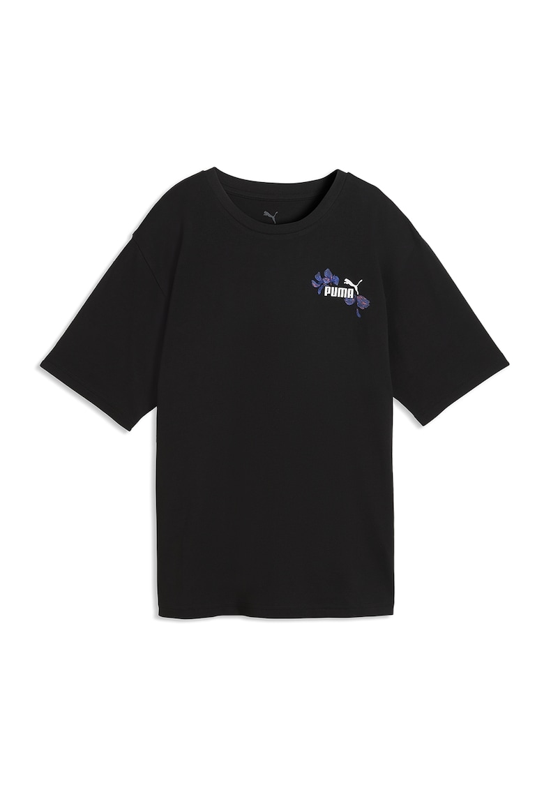 Tricou cu imprimeu pe spate Essentials Nature 2.0 - Alb - Negru - Albastru lavanda -