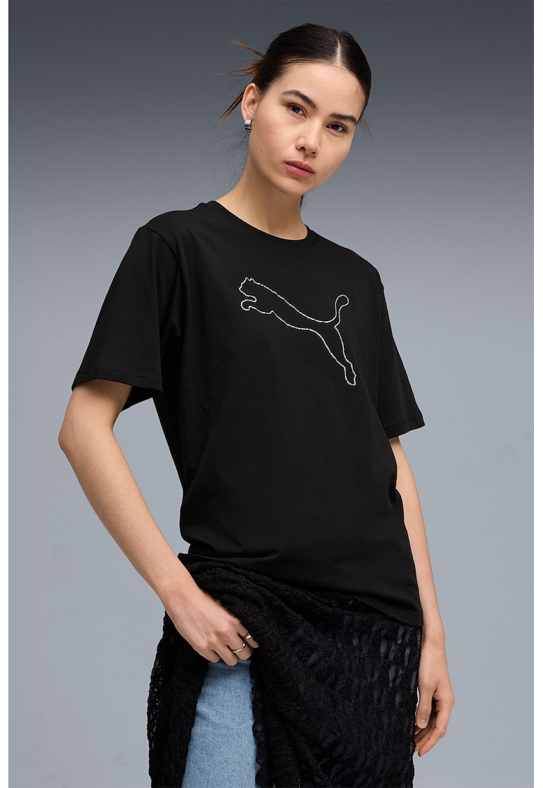 Tricou relaxed-fit BEDAZZLED Tee Rosy Outlook - Alb/Negru