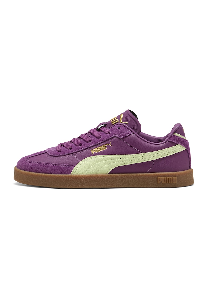 Pantofi sport Club II Era de piele intoarsa si piele ecologica - Ametist/Verde fistic