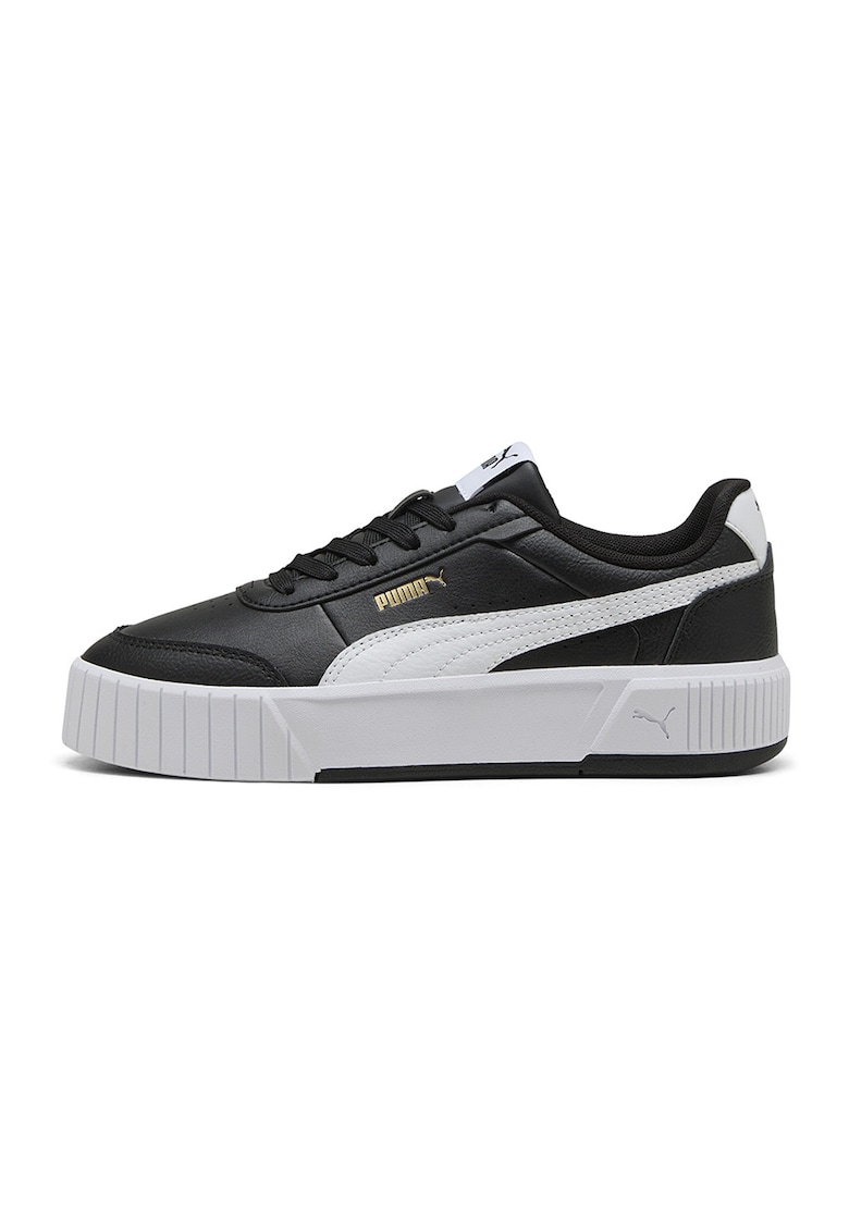 Pantofi sport Carina Mia flatform din piele si piele ecologica - Alb/Negru
