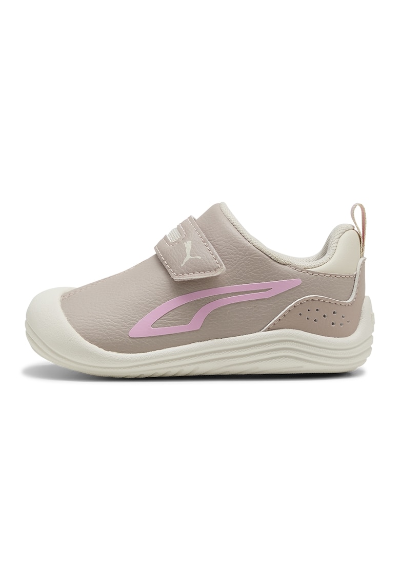 Pantofi sport Kitten de piele ecologica cu banda velcro - Bej inchis/Bej deschis