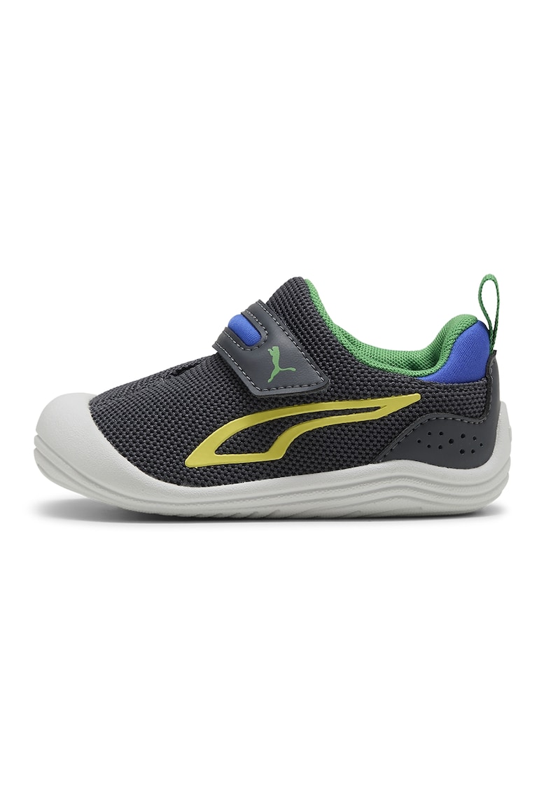 Pantofi sport Kitten de plasa cu banda velcro - Verde/Galben pal/Gri antracit