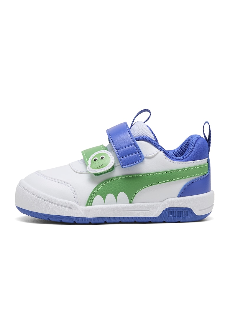 Pantofi sport Multiflex 2 Dino din piele ecologica cu insertii din material textil - Verde/Albastru royal/Alb optic
