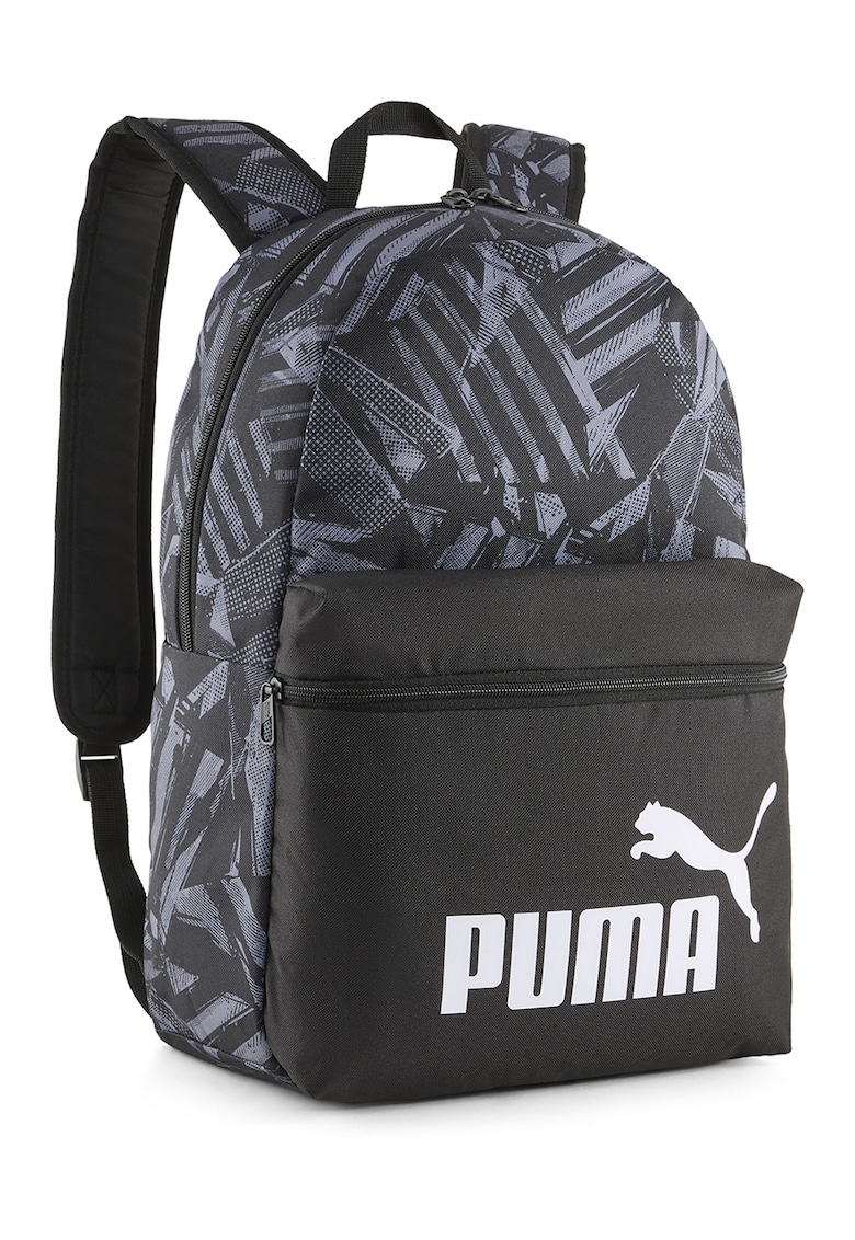 Rucsac cu imprimeu logo PHASE AOP - Negru stins/Gri carbune