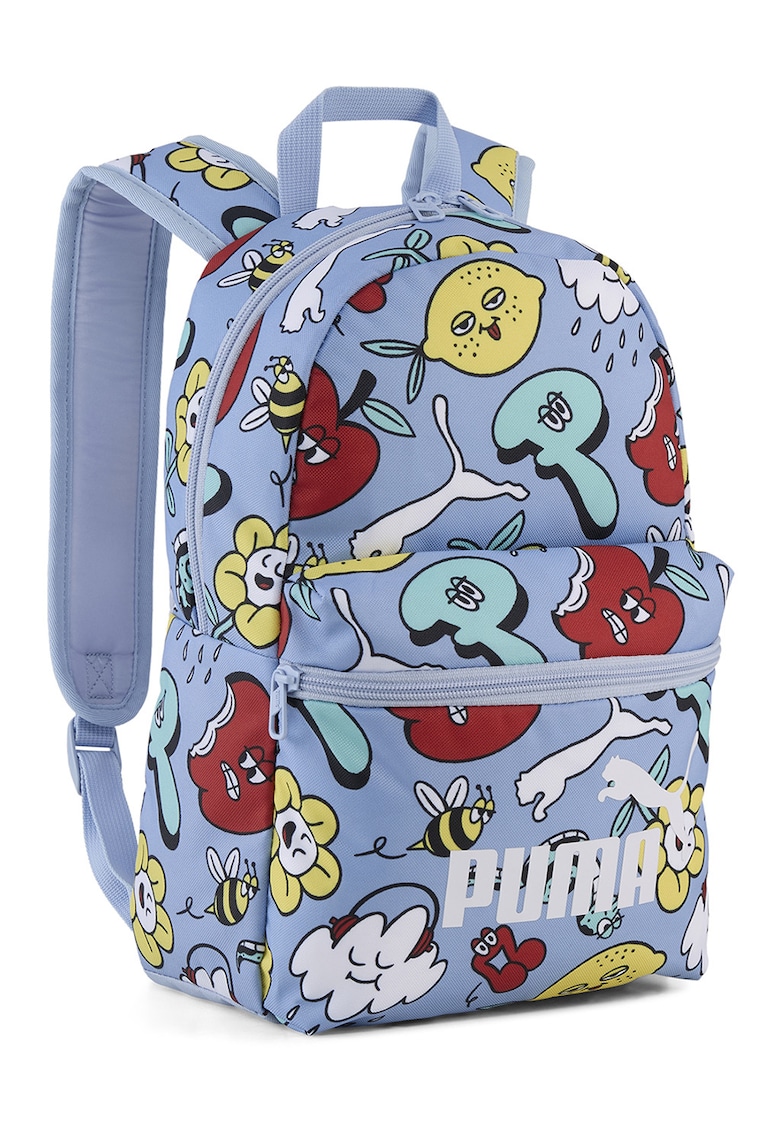 Rucsac mic cu fermoar PHASE AOP - Portocaliu/Albastru azur/Roz pal