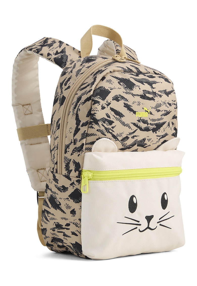 Rucsac mic cu imprimeu ANIMAL - Negru/Bej/Maro nisip