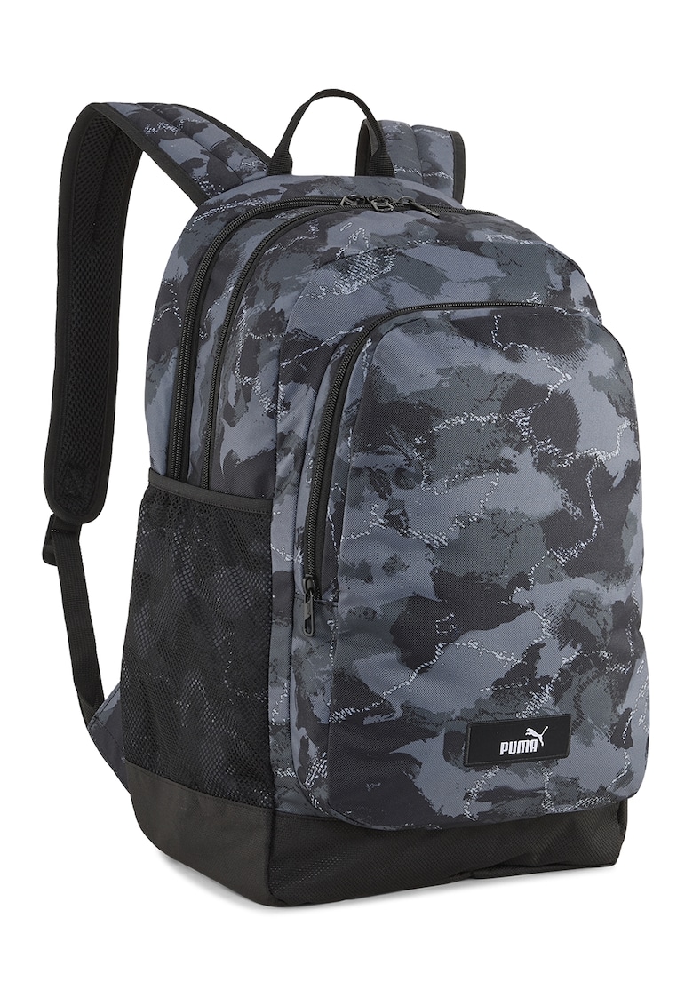 Rucsac unisex cu model Academy - 29 L - Negru - Albastru prafuit - Gri inchis