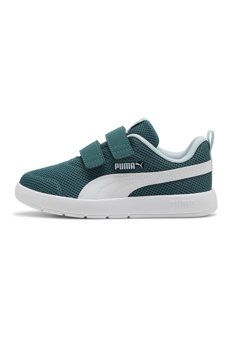 Pantofi sport Courtflex de plasa cu velcro - Alb/Verde persan