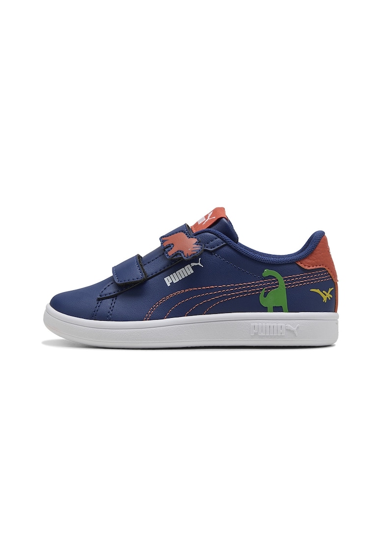 Pantofi sport Smash 3.0 Dino cu velcro - Coral/Verde aquamarin/Bleumarin