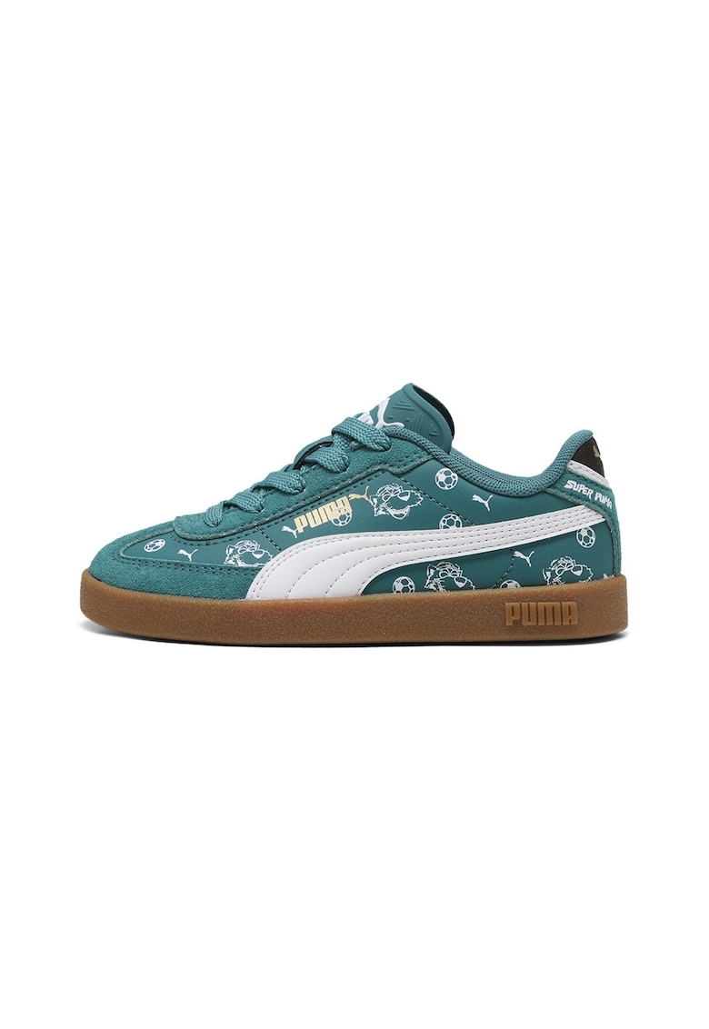 Pantofi sport Club II Era din piele ecologica cu model - Negru/Alb optic/Albastru petrol