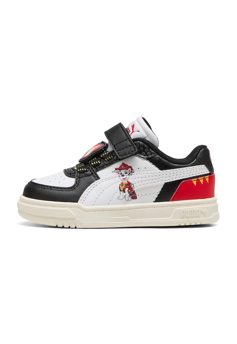 Pantofi sport Caven III din piele ecologica cu imprimeu desene animate si banda velcro - Rosu/Alb/Negru
