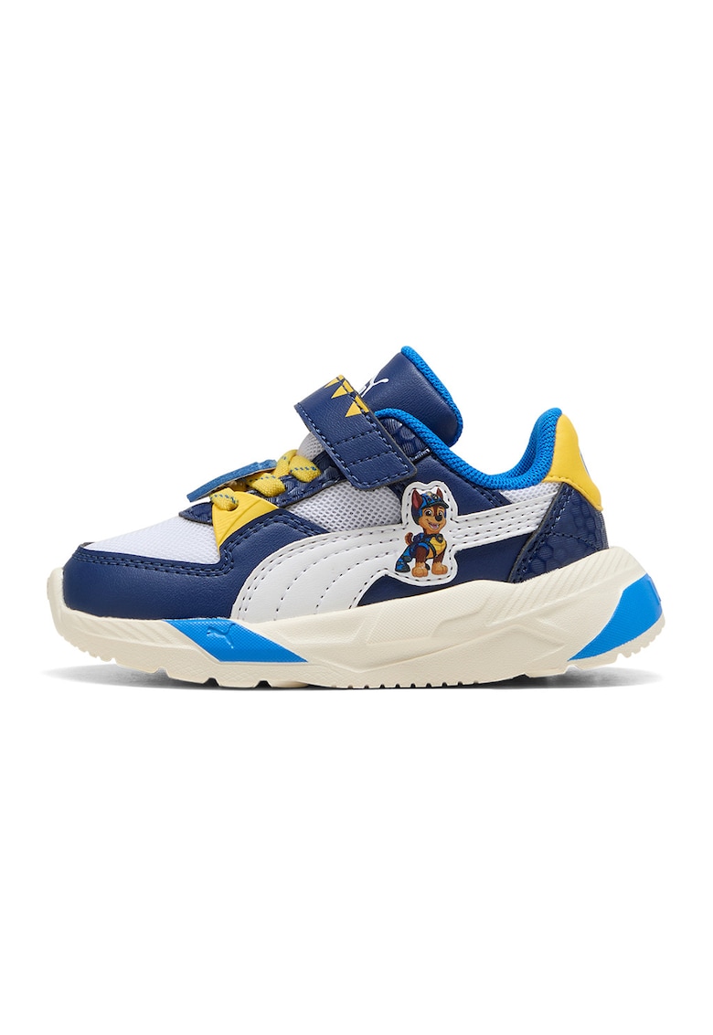 Pantofi sport Trinity 2 cu banda velcro si imprimeu desene animate - Alb/Galben/Albastru inchis