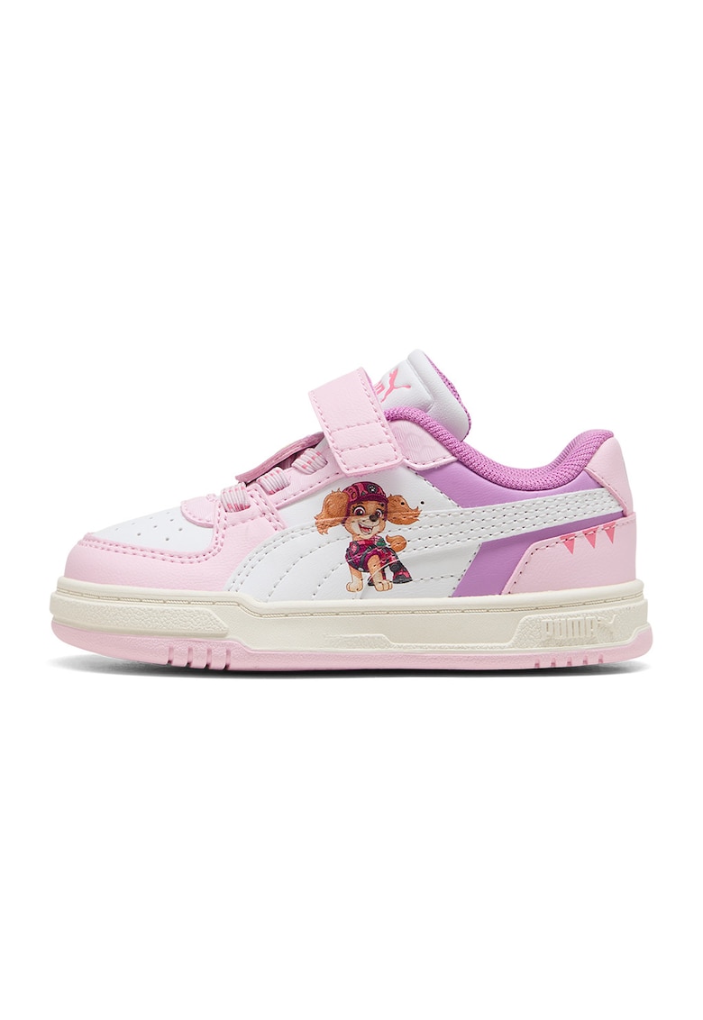 Pantofi sport Caven III cu velcro si imprimeu desene animate - Alb/Roz orhidee/Roz pal