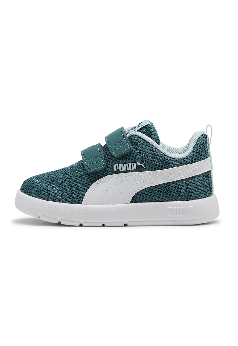 Pantofi sport Courtflex de plasa cu velcro - Verde englez/Alb murdar - Puma