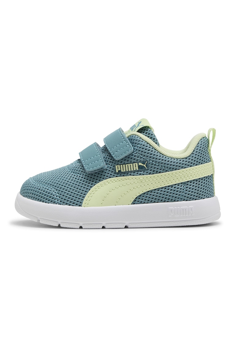 Pantofi sport Courtflex de plasa cu velcro - Galben pal/Verde pal/Alb optic