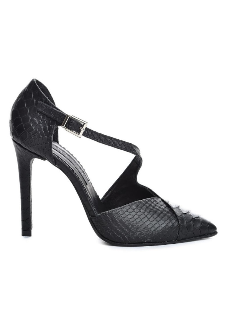 Pantofi stiletto piele naturala Negru Paloma - Marimea