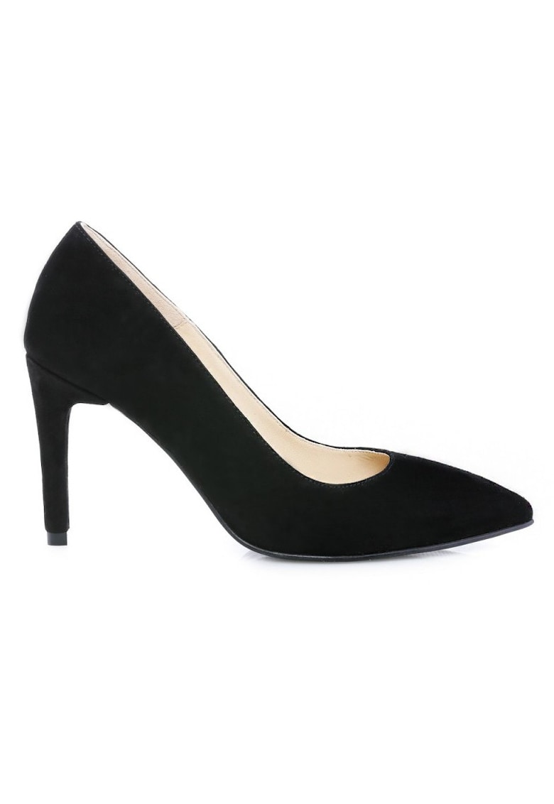 Pantofi stiletto piele naturala Simple Black