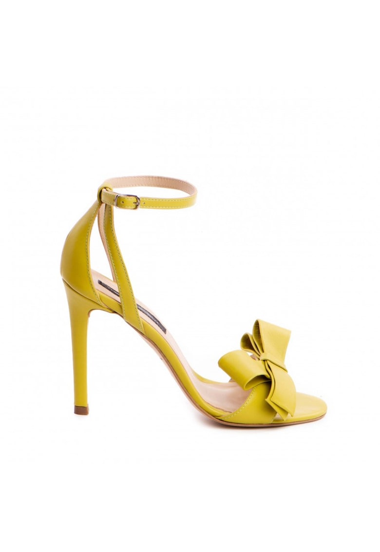 Sandale dama Piele Naturala Lime Bow