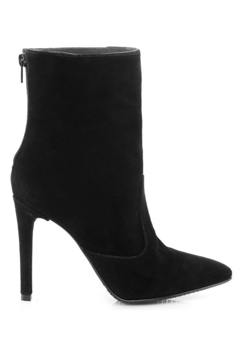 Botine dama Piele Naturala Simple Negru