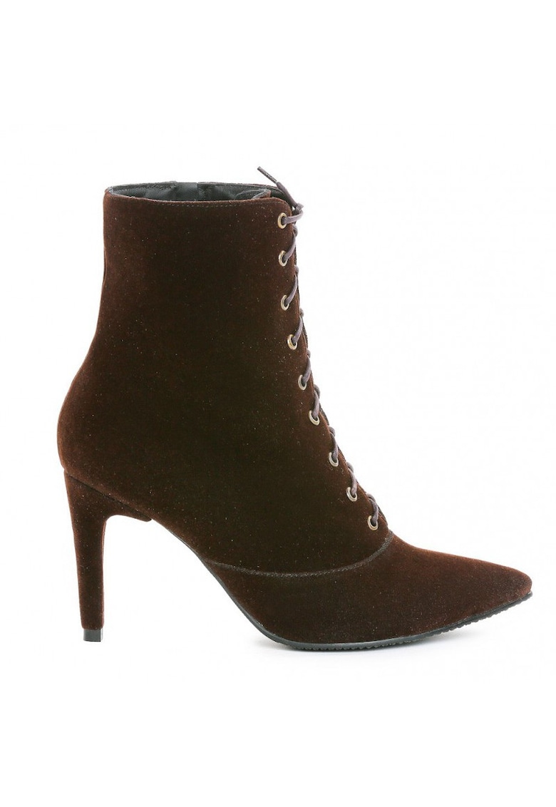 Botine dama Lace-Up Maro Piele Naturala