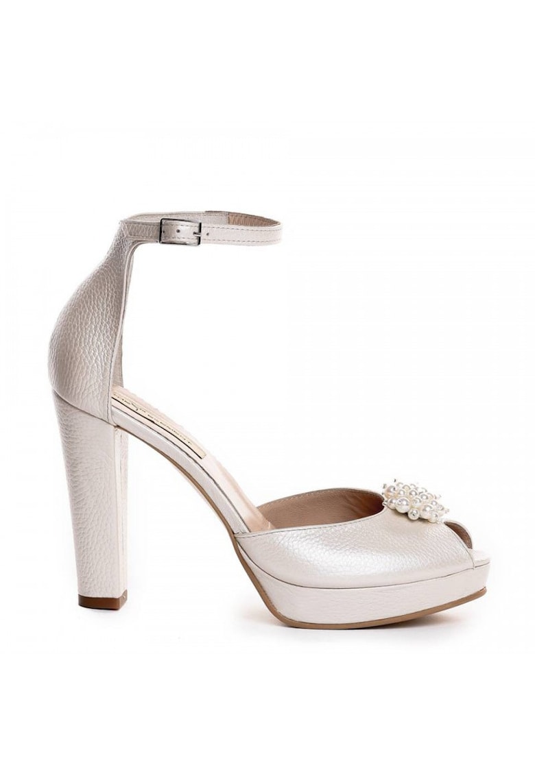 Sandale mireasa piele naturala The 70's Ivoire Pearls