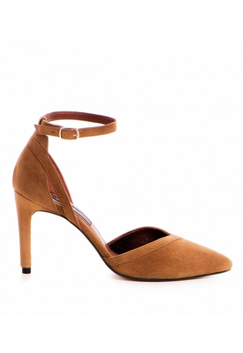 Pantofi stiletto piele naturala Camel Renee