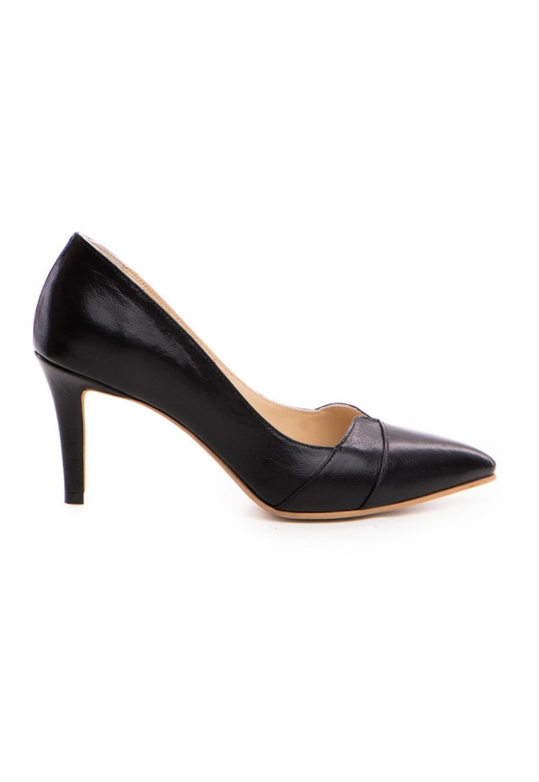 Pantofi stiletto piele naturala Negru Yuki